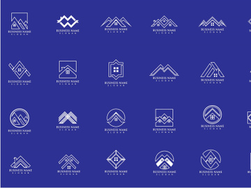 Home building outline logo set preview picture