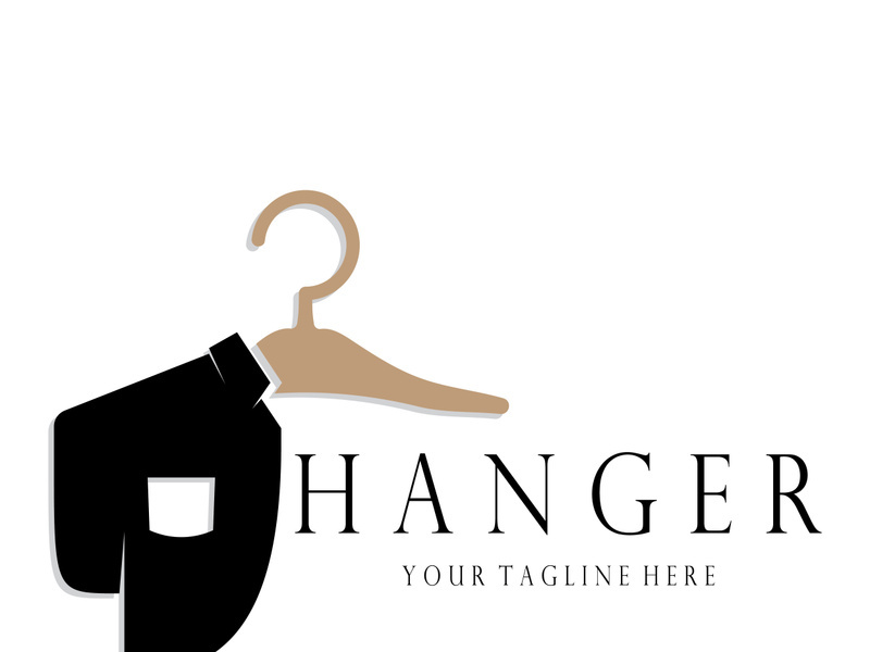 Simple clothes hanger logo details with creative design.for business, boutique, fashion, lifestyle, beauty, wardrobe, wedding dress, clothing store