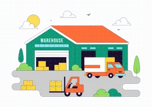 10 Warehouse Vector Illustration