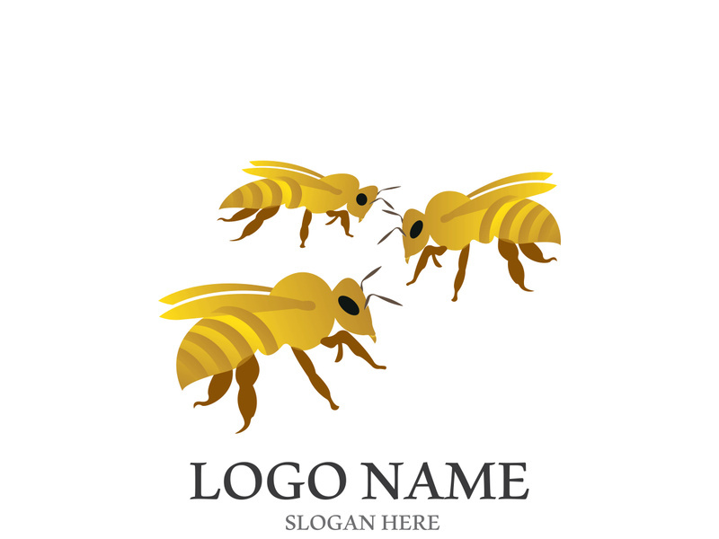 Bee logo vector icon illustration design