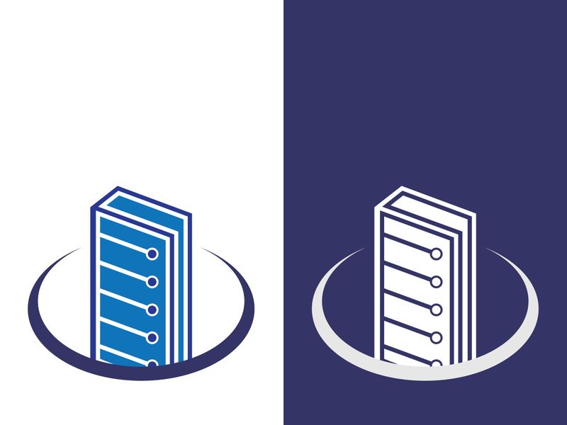 Digital book logo technology vector icon design