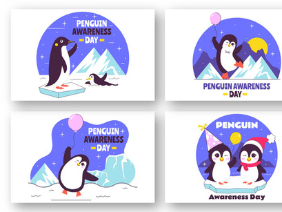 11 Penguin Awareness Day Illustration