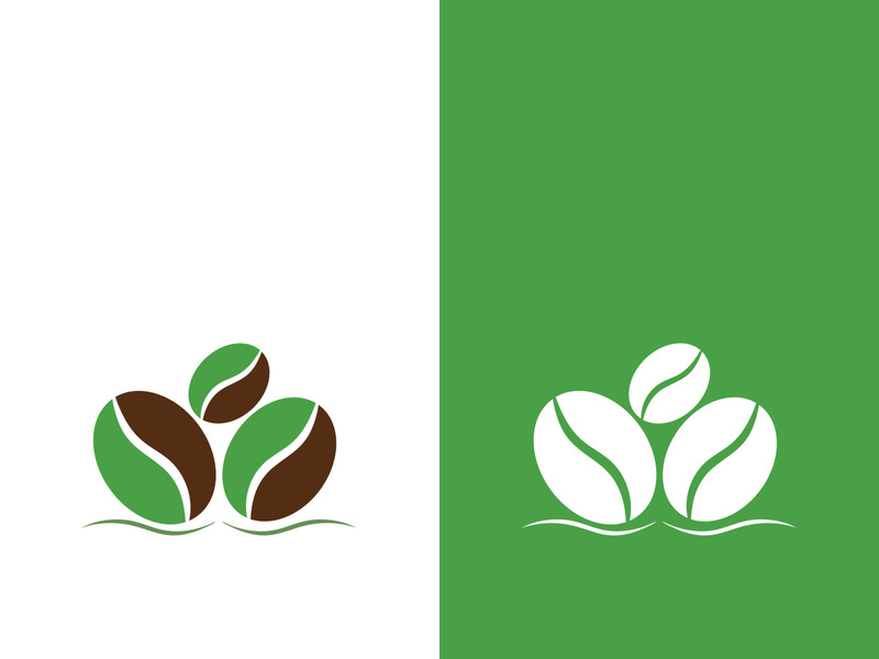 Coffee bean icon vector illustration template