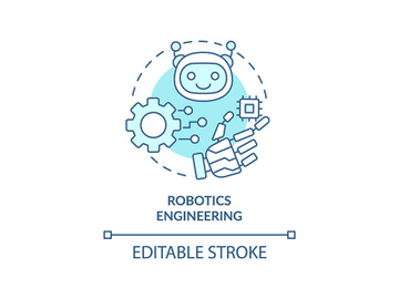 Robotics engineering turquoise concept icon preview picture