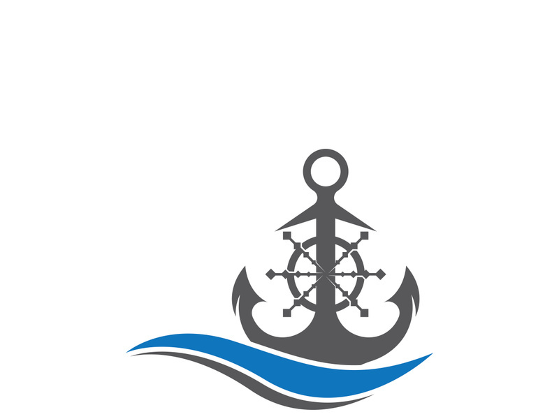 Anchor logo icon boat ship marine navy design vector