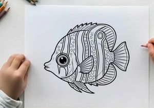 Stylized fish swimming vector illustration flat design