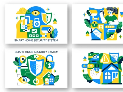 10 Smart Home Security Illustration