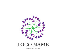Fresh lavender flower logo vector flat design