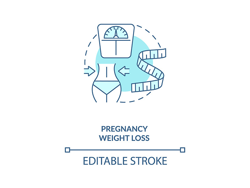 Pregnancy weight loss concept icon