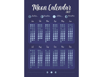 Moon calendar creative planner page design preview picture