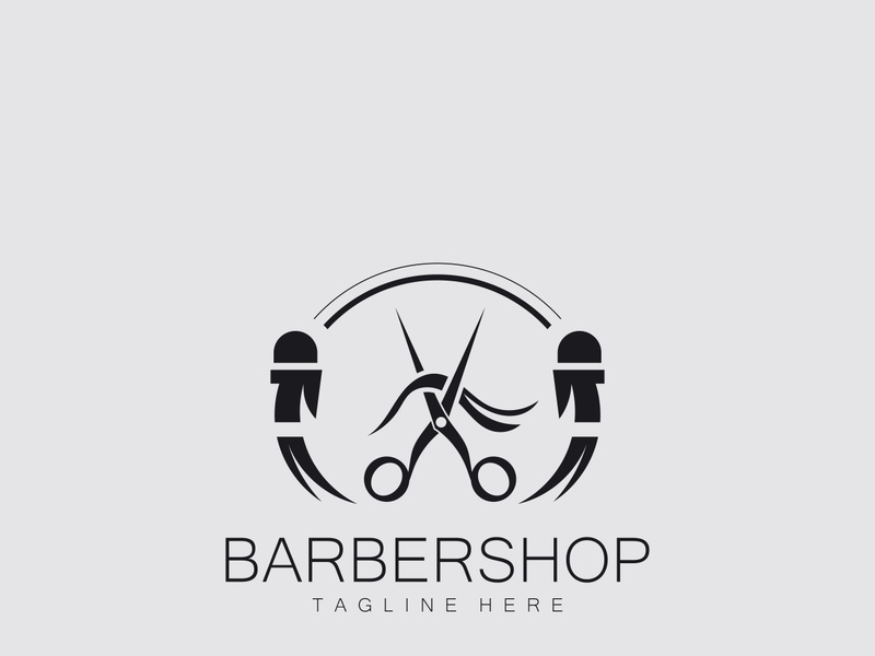 Barber Shop Vintage Element Style logo design