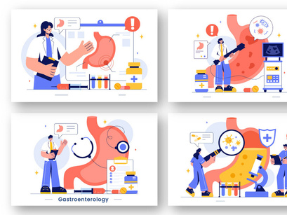 9 Stomach Health Gastroenterology Illustration