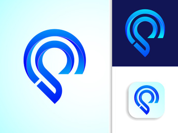 Letter C P Location Logo Design Vector. Graphic Alphabet Symbol Gradient Logo Design preview picture