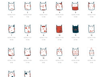 Icons cat 20 items line blue and orange preview picture