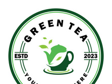 Tea cup logo vector design.Green tea vector logo template.