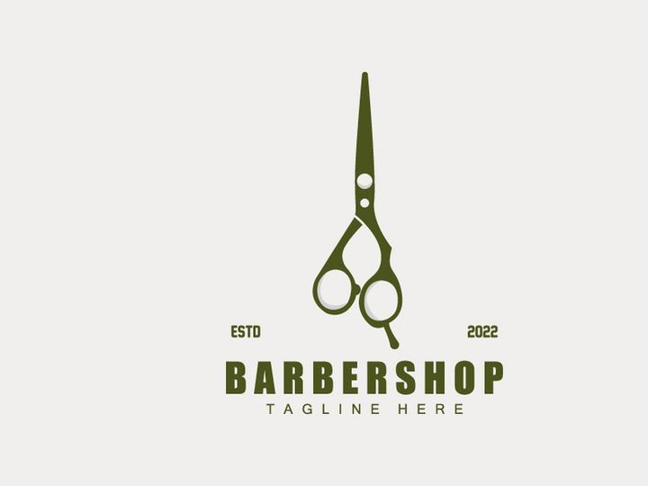 Scissors Logo Design, Barbershop Shaver Vector, Babershop Scissors Brand Illustration