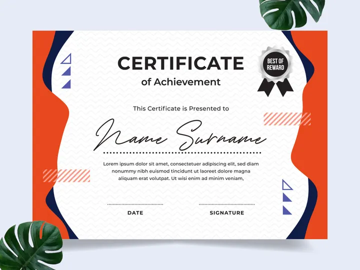 Modern certificate design template