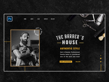 barber shop website page preview picture