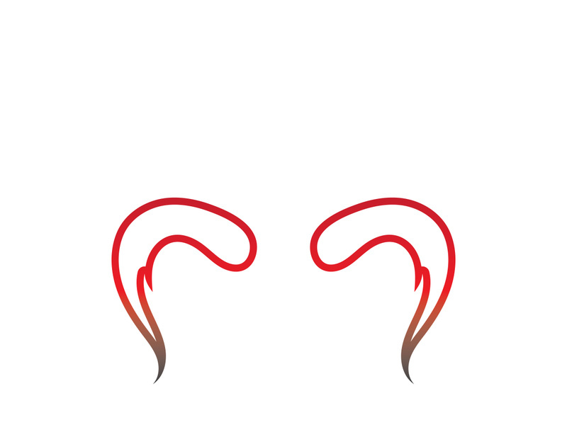 Devil horn Vector icon design illustration Template