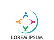 Community of people logo design with creative idea.