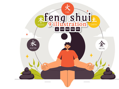 9 Feng Shui Elements Illustration