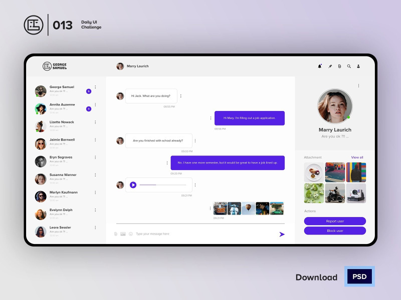 Direct messaging| Daily UI challenge - Day 013/100