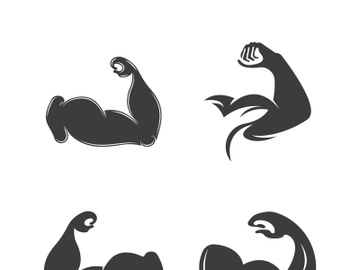 Arm muscle silhouette logo biceps icon vector illustration preview picture