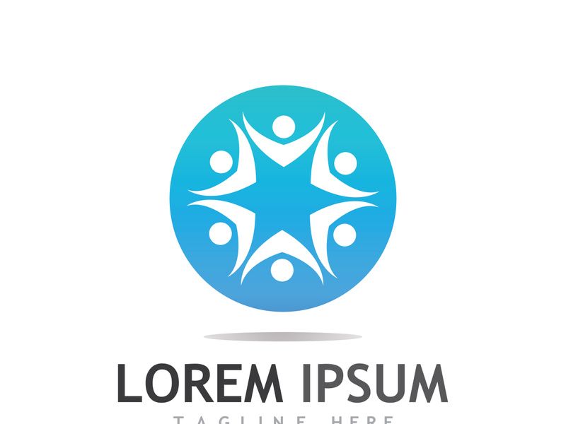 Community of people logo design with creative idea.