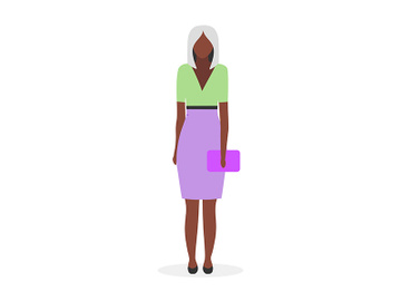 Afro american businesswoman flat vector illustration preview picture