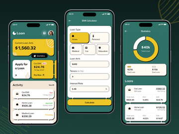 Online Loan Apps - Digital Fintech Mobile UI Design preview picture