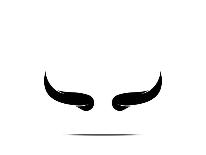 Retro vintage bull head horns logo design.