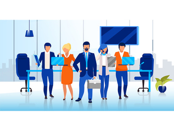 Professional business team flat vector illustration preview picture