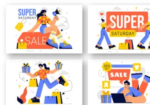 9 Weekend Super Sale Illustration
