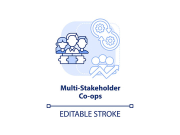 Multi-stakeholder co-ops light blue concept icon preview picture
