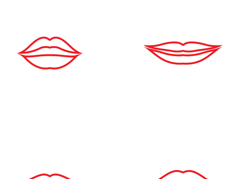 Lips icon cosmetic logo vector template