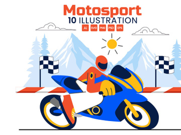 10 Motorcycle Racing Illustration preview picture