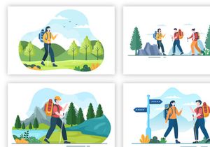15 Adventure Tour or Vacation Flat Illustration