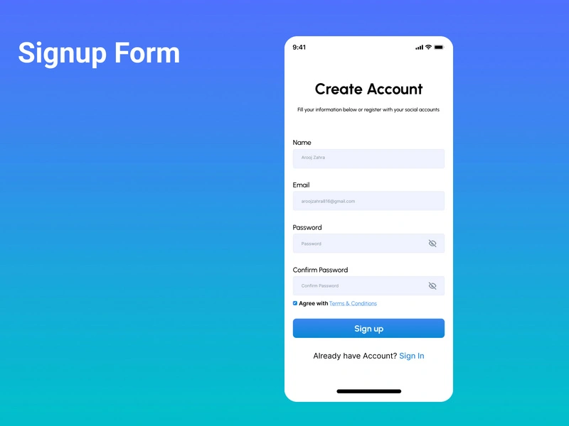 Signup Form UI Design