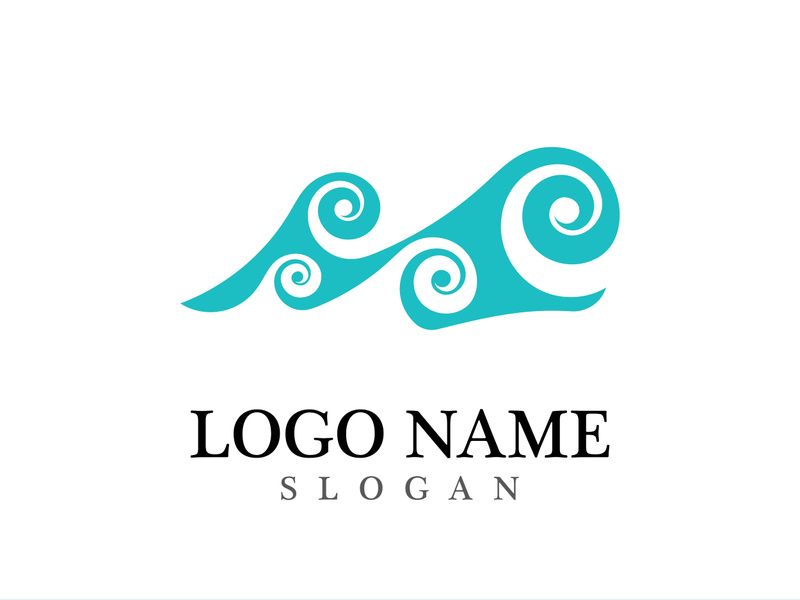 Wave beach vector illustration design logo