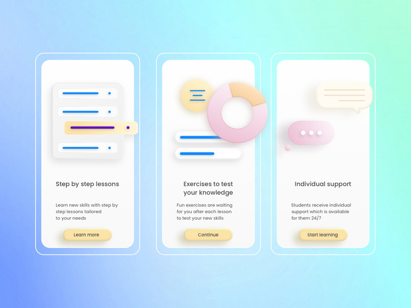 Onboarding Experience with 3D illustrations