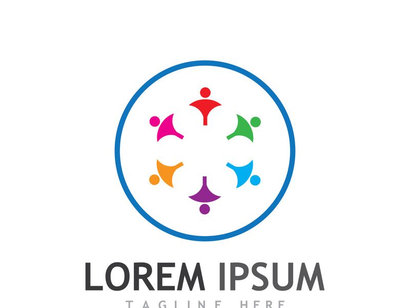 Community of people logo design with creative idea.