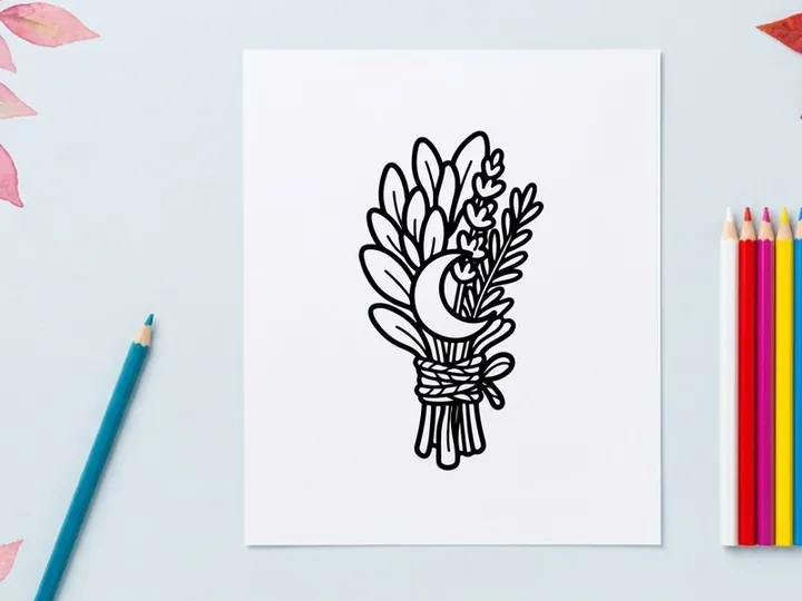 Hand-drawn Halloween cornucopia with ghost and autumn leaves. Spooky harvest illustration for seasonal decorations and festive designs.