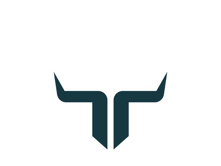 Bull head horns logo design.
