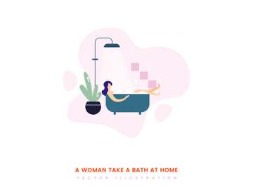 A woman take a bath at home preview picture