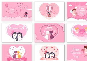 25 Happy Valentine's Day Flat Design Illustration