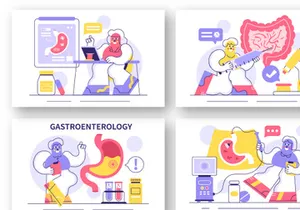 10 Stomach Health Gastroenterology Illustration