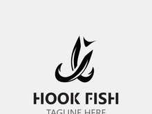 Hook Fishing logo simple and modern vintage rustic vector design style template illustration