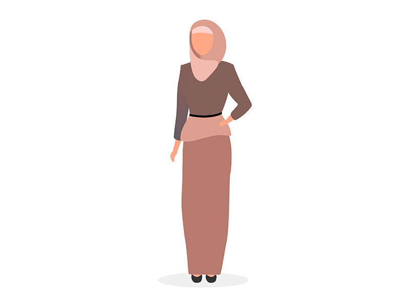 Muslim woman flat vector illustration