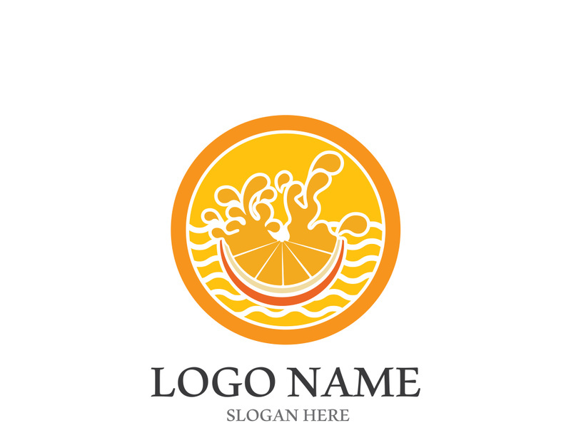 Orange logo design vector icon illustration design