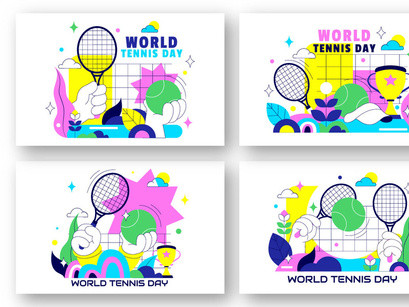 10 World Tennis Day Illustration